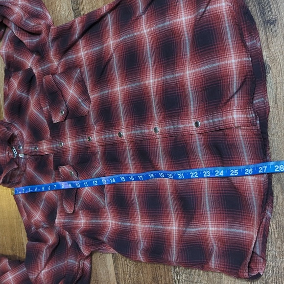 Beams - Japan Basic & Exciting Pearl Snap Western Plaid Button Down Shirt Size L - Picture 8 of 8